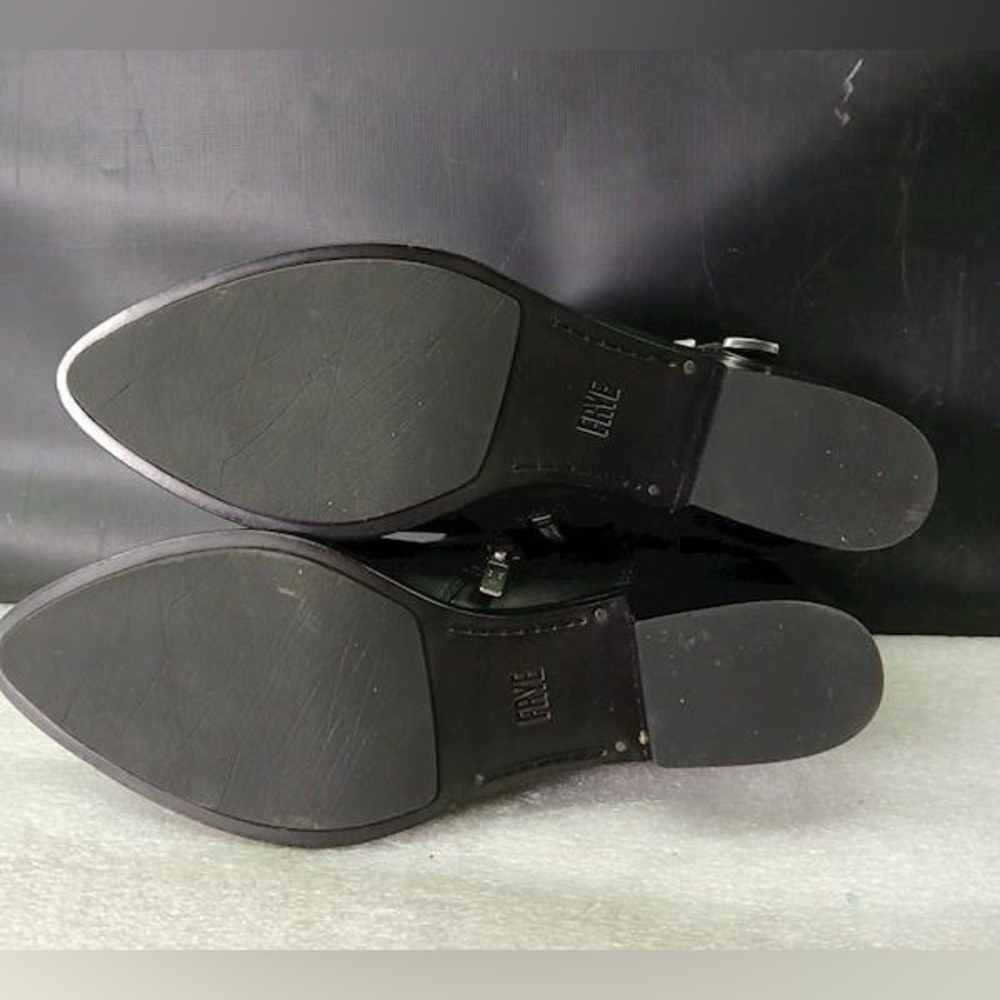 Frye Black Leather Booties Size 8 - Picture 4 of 6